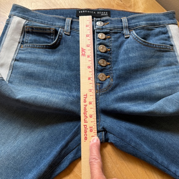 VERONICA BEARD DEBBIE SKINNY HI RISE JEANS TUXEDO BEACON CROPPED BUTTON FLY 29/8 - Picture 8 of 10
